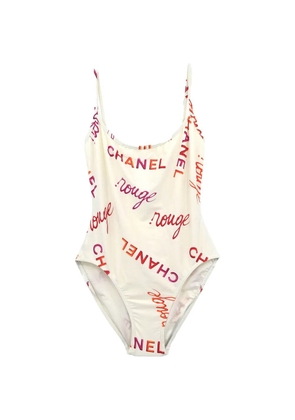 CHANEL Pre-Owned 1996 logo swimsuit - Neutrals