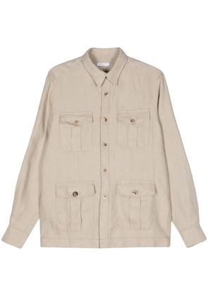 Boglioli herringbone linen shirt - Neutrals