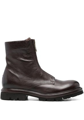 A.S.98 zip-front leather boots - Brown