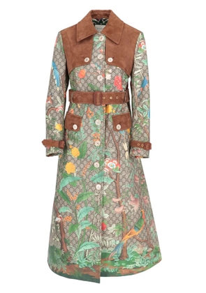 Gucci Pre-Owned 2016 floral-motif trench coat - Neutrals