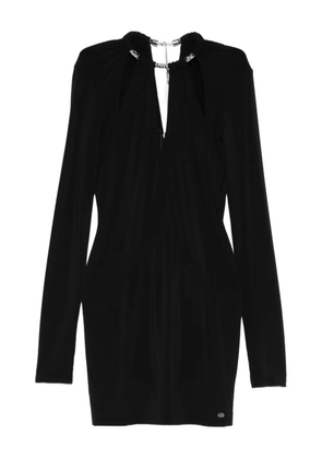 AMIRI embellished-neck long-sleeve mini dress - Black