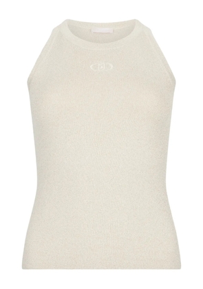 LIU JO logo-embroidered top - Neutrals