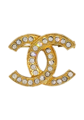 CHANEL Pre-Owned 1990-2000s CC Crystal brooch - Gold