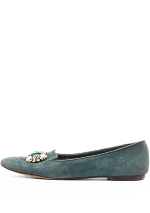 Dolce & Gabbana Pre-Owned crystal-embellished ballet flats - Green