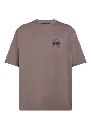 Karl Lagerfeld embroidered-logo T-shirt - Purple