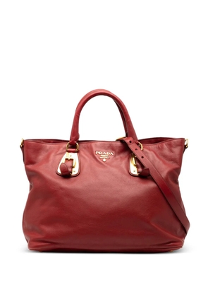 Prada Pre-Owned 2013-2025 Soft Calfskin Open Convertible Shopping Tote satchel - Red