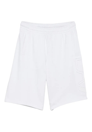 Ea7 Emporio Armani logo-embossed cotton shorts - White
