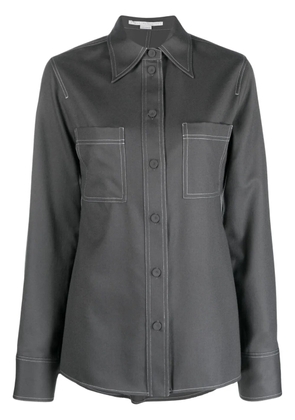 Stella McCartney pointed-collar flannel shirt - Grey