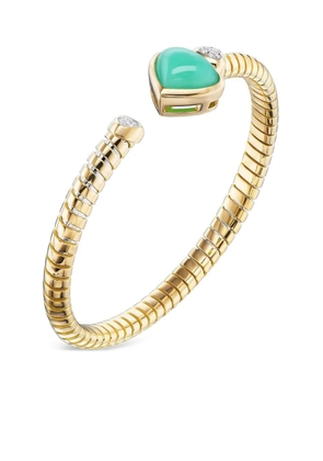 MARINA B 18K yellow gold Trisolina chrysocolla and diamond bangle bracelet