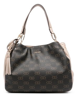 LIU JO logo-plaque tote bag - Brown