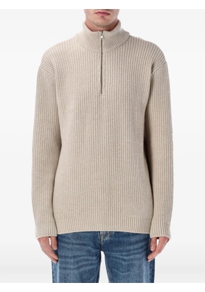 colorful standard half-zip ribbed sweater - Neutrals