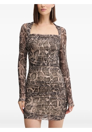 GUESS USA long-sleeve square-neck mini dress - Brown