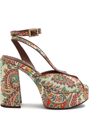 ETRO Paisley-print platform sandals - Neutrals