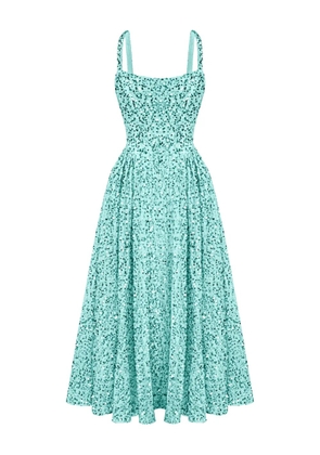 POST MERIDIEM sequin corset midi dress - Blue