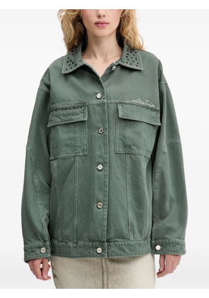 Stine Goya embellished-collar denim jacket - Green