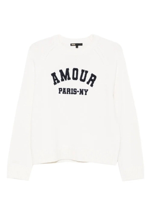 Maje Amour Paris-NY embroidered sweater - Neutrals