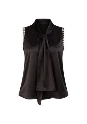 PINKO crystal pussy-bow blouse - Black