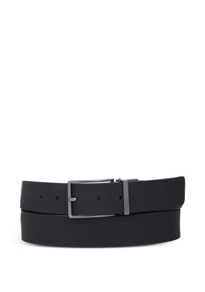 HUGO logo-buckle leather belt - Black