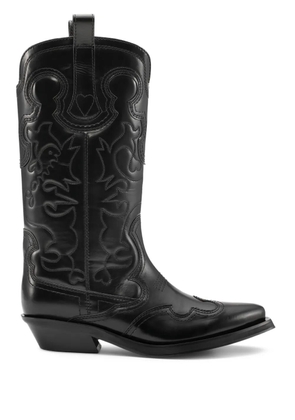 GANNI mid-shaft western boots - Black