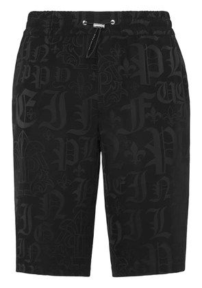 Philipp Plein monogram-jacquard bermuda shorts - Black