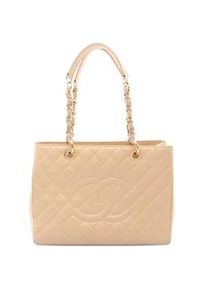 CHANEL Pre-Owned 2013-2014 diamond-quilting chain-strap shoulder bag - Neutrals