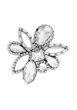 Alexander McQueen crystal flower brooch - Silver