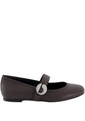 Coperni strap C-shape buckle ballet flats - Brown