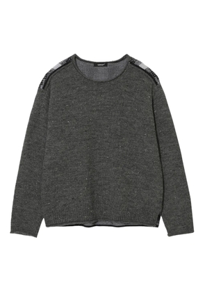 Undercover checked-panel wool sweater - Grey