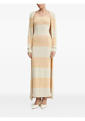 Liviana Conti stripe cardigan dress set - Neutrals