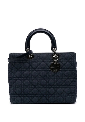 Christian Dior Pre-Owned 1999 Large Denim Cannage Lady Dior satchel - Blue