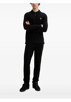 PS Paul Smith Zebra-emblem long-sleeve polo shirt - Black