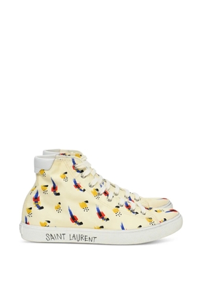 Saint Laurent Pre-Owned mid-top printed sneakers - Neutrals