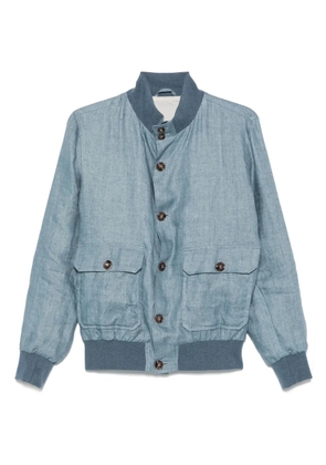 Barba linen bomber jacket - Blue