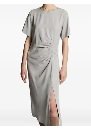 Peserico embellished side-split midi dress - Grey