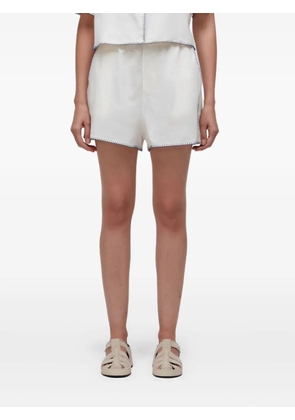Osklen embroidered knot shorts - White