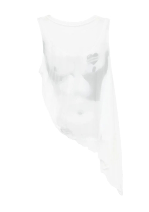 Charles Jeffrey Loverboy draped mesh vest - White