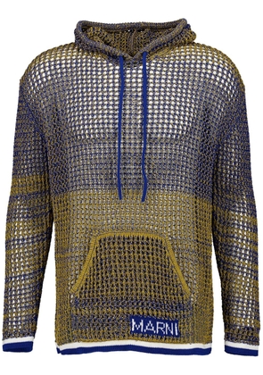 Marni two-tone hoodie - Blue