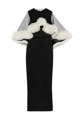 AAVVA ruffle-trimmed mesh overlay dress - Black