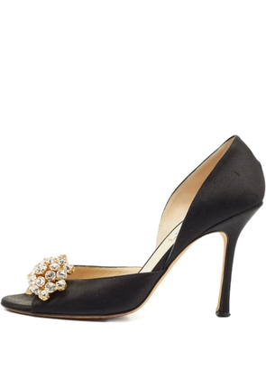 Jimmy Choo Pre-Owned satin peep-toe pumps - Black