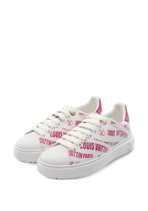 Louis Vuitton Pre-Owned logo-print leather sneakers - White
