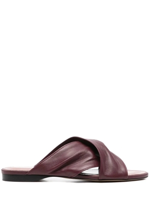 Paris Texas leather slides - Red