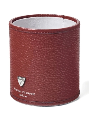 Aspinal Of London cylindrical logo pen pot (10cm x 9cm) - Red