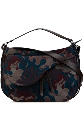 Christian Dior Pre-Owned 2021 Peter Doig Canvas Camouflage Soft Saddle Bag satchel - Brown