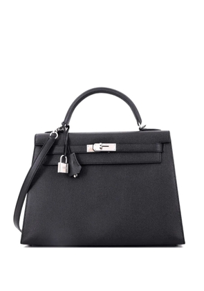 Hermès Pre-Owned Kelly Handbag Black Epsom with Palladium Hardware 32 satchel