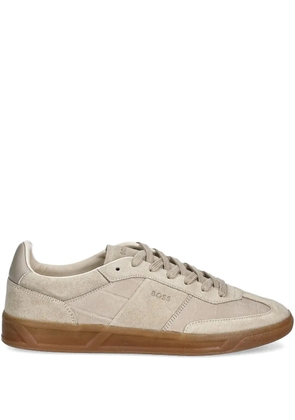 BOSS crocodile-effect suede sneakers - Neutrals
