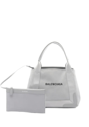 Balenciaga Pre-Owned small Cabas leather tote bag - Grey