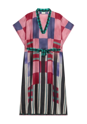 Pierre-Louis Mascia Aloe abstract-print belted maxi dress - Pink