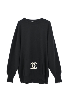 CHANEL Pre-Owned 1990-2000s logo sweater - Black