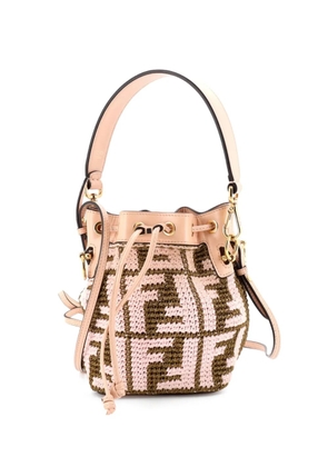 Fendi Pre-Owned Mon Tresor Zucca Raffia Mini bucket bag - Pink
