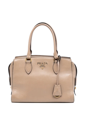 Prada Pre-Owned 2010-2025 Small City Calf Trimmed Saffiano Top Handle Bag satchel - Brown